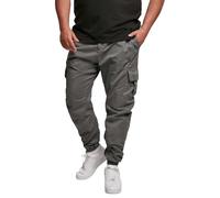 Urban Classics Herren Cargo Jogginghose – Regular Fit, Baumwolle, Cargo-Taschen – Grau S