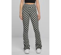 Urban Classics Damen Ladies Checked Boot Cut Leggings Black/Lightasphalt-L
