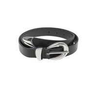 Urban Classics Chunky Buckle Loop Synthetic Leather Belt black/silver, S/M