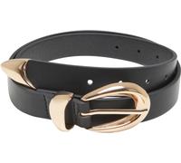 Urban Classics Chunky Buckle Loop Synthetic Leather Belt TB7211 Black/Gold-L/XL