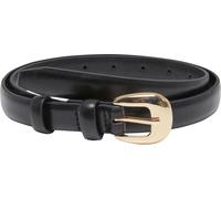 Synthetikgürtel URBAN CLASSICS "Urban Classics Chunky Buckle Slim Belt", Damen, Gr. L/XL, schwarz, gold, 100% Polyurethan, Gürtel (77159254-L) schwarz, gold