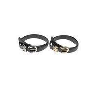 Urban Classics Women's TB7213A-Chunky Multiple Loop Synthetic Leather 2-Pack Belt, Black/Gold+Black/Silver, L/XL