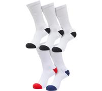 Urban Classics Unisex Socken Colored Sport Socks 5-Pack, 5er Pack Unisex Sportsocken, Regular Fit, white/black+white/black+white/black+white/cityred+white/midnightnavy, 47-50