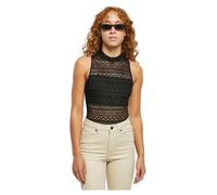 Urban Classics Damen T-Shirt Ladies Crochet Jersey Turtleneck Body Black 3XL