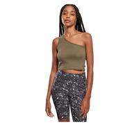 Urban Classics Damen Top Cropped Asymmetric – Khaki Größe 4XL