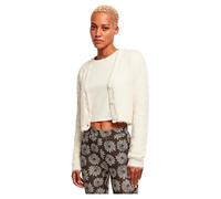 Urban Classics Damen TB5440-Ladies Cropped Feather Cardigan Strickjacke, whitesand, 5XL