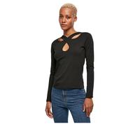 Urban Classics Damen Longsleeve T-Shirt Crossed Cut-Out Schwarz Größe S