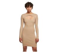 Shirtkleid URBAN CLASSICS "Urban Classics Damen Ladies Cut Out Dress" Gr. L, US-Größen, beige (unionbeige) Damen Kleider (48251258-L) unionbeige