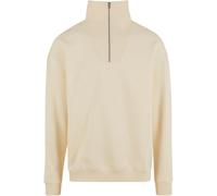 Sweater URBAN CLASSICS "Urban Classics Cut&Sew Troyer", Herren, Gr. XXL, sandweiß, 70% Baumwolle, 30% Elasthan, unifarben, Sweatshirts Sweater (12976951-XXL) sandweiß