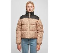 Urban Classics Damen AOP Retro Pufferjacke Unionbeige-Damast Größe S