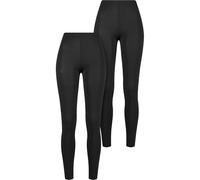 Urban Classics Women's TB7676A-Ladies Bamboo 2-Pack Leggings, Black+Black, L