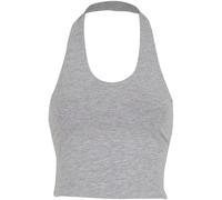 Urban Classics Damen T-Shirt Ladies Basic Neckholder Jersey Top TB7533 Heathergrey-L