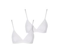 Sport-BH URBAN CLASSICS "Urban Classics Ladies Basic unpadded Bra 2-Pack", Damen, Gr. M, Cup 0, weiß, weiß, 90% Nylon, 10% Elasthan, BHs Sport-BH (75224117-M) weiß, weiß