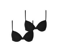 Urban Classics Damen BH Ladies Basic Cotton Bra Lace 2-Pack TB7653A Black+Black-70B