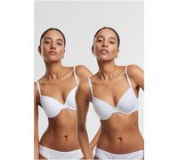 Urban Classics Damen BH mit Bügel Ladies Basic Cotton Bra 2-Pack TB7652A White+Heathergrey-85B