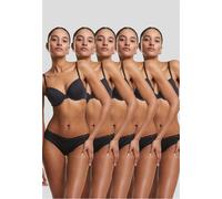 Urban Classics Damen BH mit Bügel Ladies Basic Cotton Brazilian Lace 5-Pack TB7660C Black+Black+Black+Black+Black-M