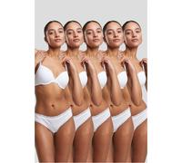 Urban Classics Damen BH mit Bügel Ladies Basic Cotton Brazilian Lace 5-Pack TB7660C White-S