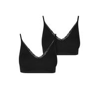 Sport-BH URBAN CLASSICS "Urban Classics Ladies Padded Rip Bra 2-Pack", Damen, Gr. M, Cup 0, schwarz, schwarz, 92% Nylon, 8% Elasthan, BHs Sport-BH (36436905-M) schwarz, schwarz