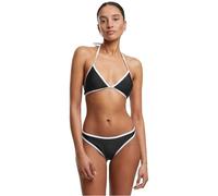 Urban Classics Damen Bikini-Set Retro Triangle – Zweiteiler mit Schnürung, recycelt, Schwarz/Weiß XL