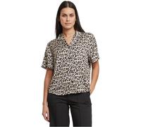 Langarmhemd URBAN CLASSICS "Urban Classics Ladies Leo Resort Shirt", Damen, Gr. XL, US-Größen, braun (leo), 100% Polyester, normal, Kurzarm, Hemden (58679162-XL) leo