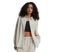 Langarmhemd URBAN CLASSICS "Urban Classics Damen Ladies Linen Mixed Oversized Shirt", Damen, Gr. 3XL, US-Größen, beige (softseagrass), 55% Leinen, 45% Baumwolle, unifarben, Hemden (77026165-XXXL) soft