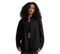Urban Classics Damen TB6847-Ladies Linen Mixed Oversized Shirt Hemd, Black, S