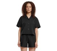 Urban Classics Ladies Seersucker Bluse in Gr. S in Schwarz