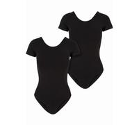 Urban Classics Damen Unterhemd aus Stretch-Jersey aus Bio-Baumwolle, 2er-Pack, schwarz+schwarz, XS
