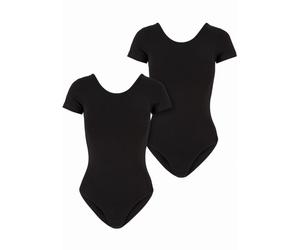 Urban Classics Damen-Body aus Bio-Stretch-Jersey 2er-Pack Schwarz+Schwarz XS