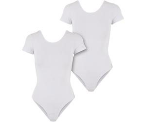 Urban Classics Damen-Body aus elastischem Bio-Jersey, 2er-Pack Weiß+Weiß