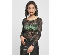 Urban Classics Damen Ladies Lace Longsleeve Shapewear Ganzkörper-Body, Black, XXL