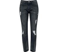 Urban Classics Damen Boyfriend Hose Ladies Denim Pants TB1540, Gr. W28/L30 (Herstellergröße: 28), Schwarz (Black Washed 709)