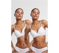 Urban Classics Damen bügelloser BH Ladies Basic Padded Bra 2-Pack TB7654A White-80D