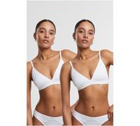 Urban Classics Sport-BH Damen Basic ungepolstert verstellbare Träger Weiß L 2er-Pack