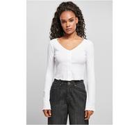Urban Classics Damen kurze Rippstrickjacke Weiß XS