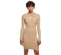 Urban Classics Damen Shirtkleid Ladies Cut Out Dress – Gr. S, unionbeige