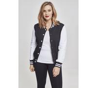 Urban Classics Damen Ladies 2-Tone College Sweatjacket Sweatjacke, Mehrfarbig (Schwarz/Weiß), 2XL