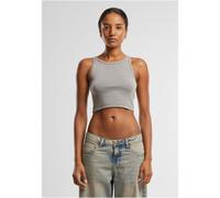 Urban Classics Damen Cropped Top aus gewaschenem Ripp-Jersey, stahlgrau, Größe M