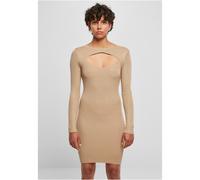 Urban Classics Damen Shirtkleid Ladies Cut Out Dress – Gr. S, unionbeige
