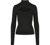 Urban Classics Damen Ladies Cut-Out Turtleneck Longsleeve T-Shirt, Black, L