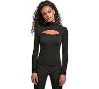 Urban Classics Damen Ladies Cut-Out Turtleneck Longsleeve T-Shirt, Black, XS