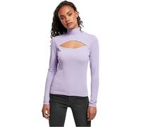 Urban Classics Damen Cut-Out Turtleneck, Langarm-Shirt mit Raffiniertem Brust-Ausschnitt, Slim Fit, Lavender, XL