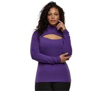 Urban Classics Damen Cut-Out Turtleneck, Langarm-Shirt mit Raffiniertem Brust-Ausschnitt, Slim Fit, Realviolet, M