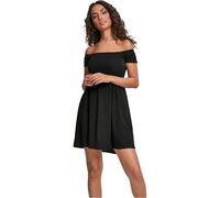 Urban Classics Ladies Smoked Off Shoulder Dress Damen-Kurzes Kleid - schwarz L