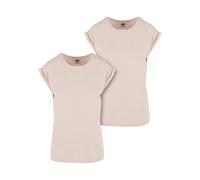 Urban Classics Damen Ladies Extended Shoulder Tee 2-pack T-Shirt, Rosa, XL EU