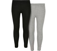 Urban Classics Mädchen Girls Jersey Leggings 2-Pack Black/Grey-158/164