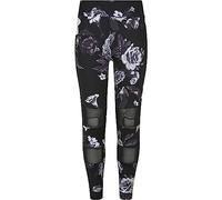 Urban Classics Girls Tech Mesh AOP Leggings Kinder in Gr. 110116 in Schwarz
