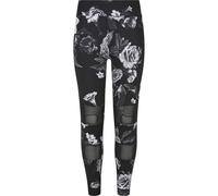 Urban Classics Girls Tech Mesh AOP Leggings in Gr. 122128 in Schwarz