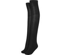 Urban Classics Ladies Overknee Socks 2-Pack Damen-Kniestrümpfe - schwarz schwarz grau EU 40-42