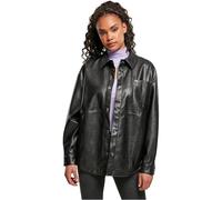 Urban Classics Damen Hemd Ladies Faux Leather Overshirt Black XS